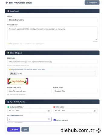 Hoş Geldiniz Eklentisi